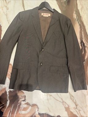 Marni Men's Dark Gray Two-Button Blazer